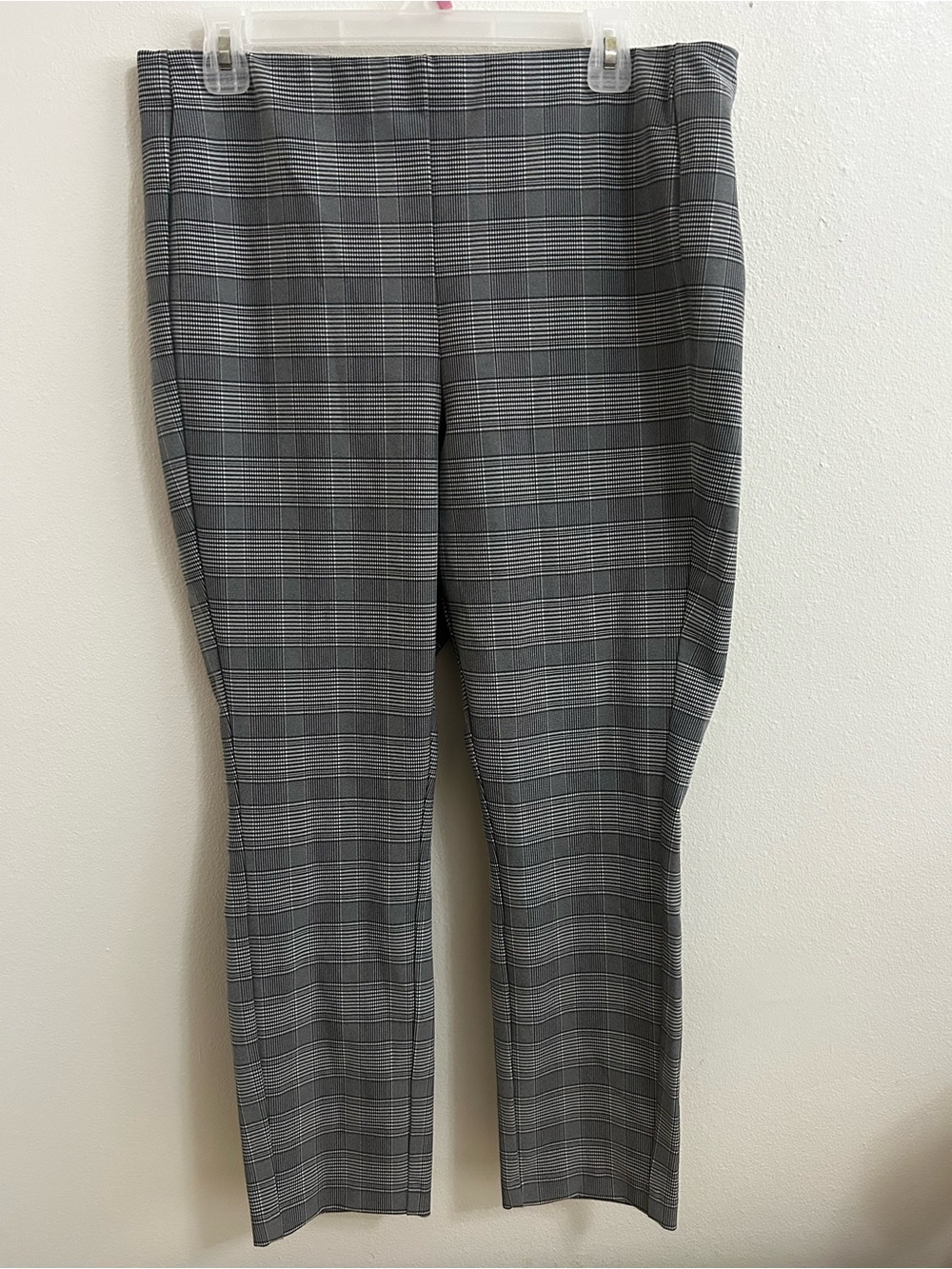 Rag & Bone black and white plaid elastic waistband trousers
